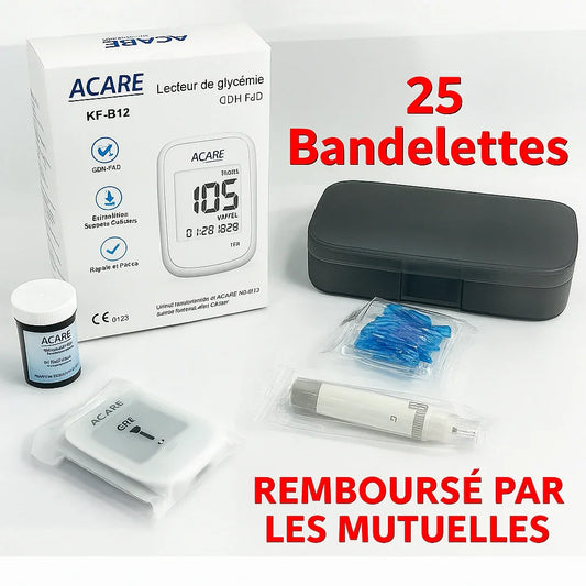 Lecteur de GLYCEMIE ACARE KF-B12 + 25 BANDELETTES