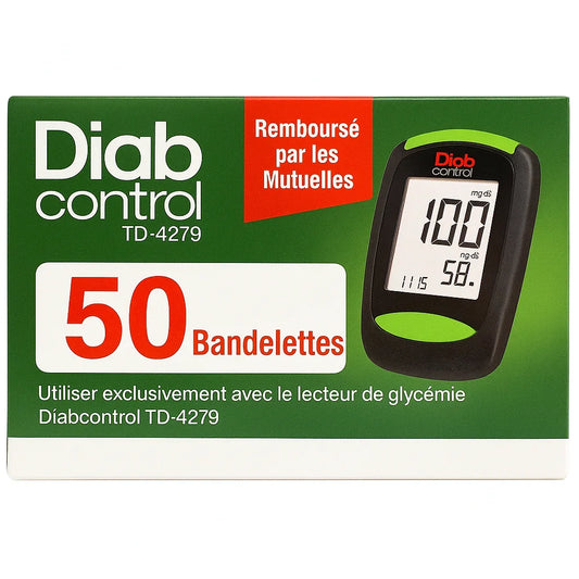 DIABCONTROL BANDELETTES DE TEST GLYCEMIQUE - 50 UNITES