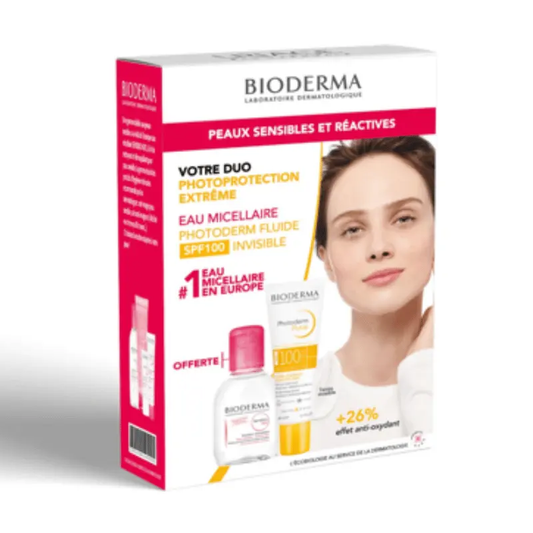 BIODERMA COFFRET PHOTODERM MAX INVISIBLE SPF100 40ML+ SENSIBIO H2O 100ML