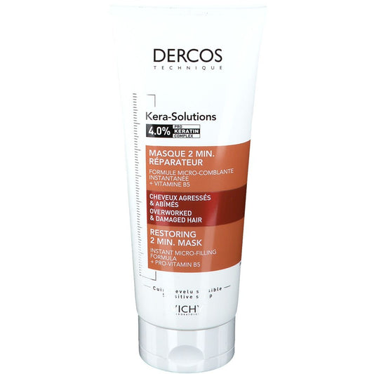 Vichy Dercos Après-Shampoing Kera-Solutions Masque 2min. Réparateur Cheveux Secs et Abîmés | 200ml