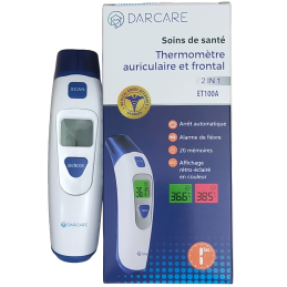 DARCARE THERMOMÈTRE AURICULAIRE & FRONTAL ET100A