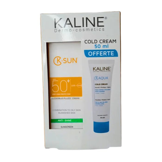 KALINE K SUN SPF50 + INVISIBLE FLUID CREME ANTI SHINE PEAUX MIXTES A GRASSES + COLD CREAM 50 ML OFFERTE