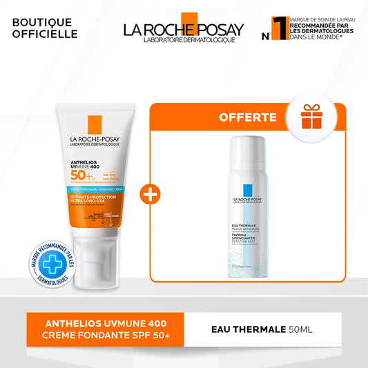 La Roche-Posay Offre Anthelios UVMune 400 Crème Solaire Invisible | Peaux Sensibles Normales À Sèches | 50ml